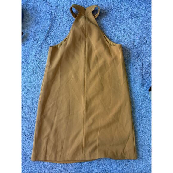 NWT MARE MARE Halter Shift Mini Dress In Gold, Sz 2 $160 - Picture 8 of 8